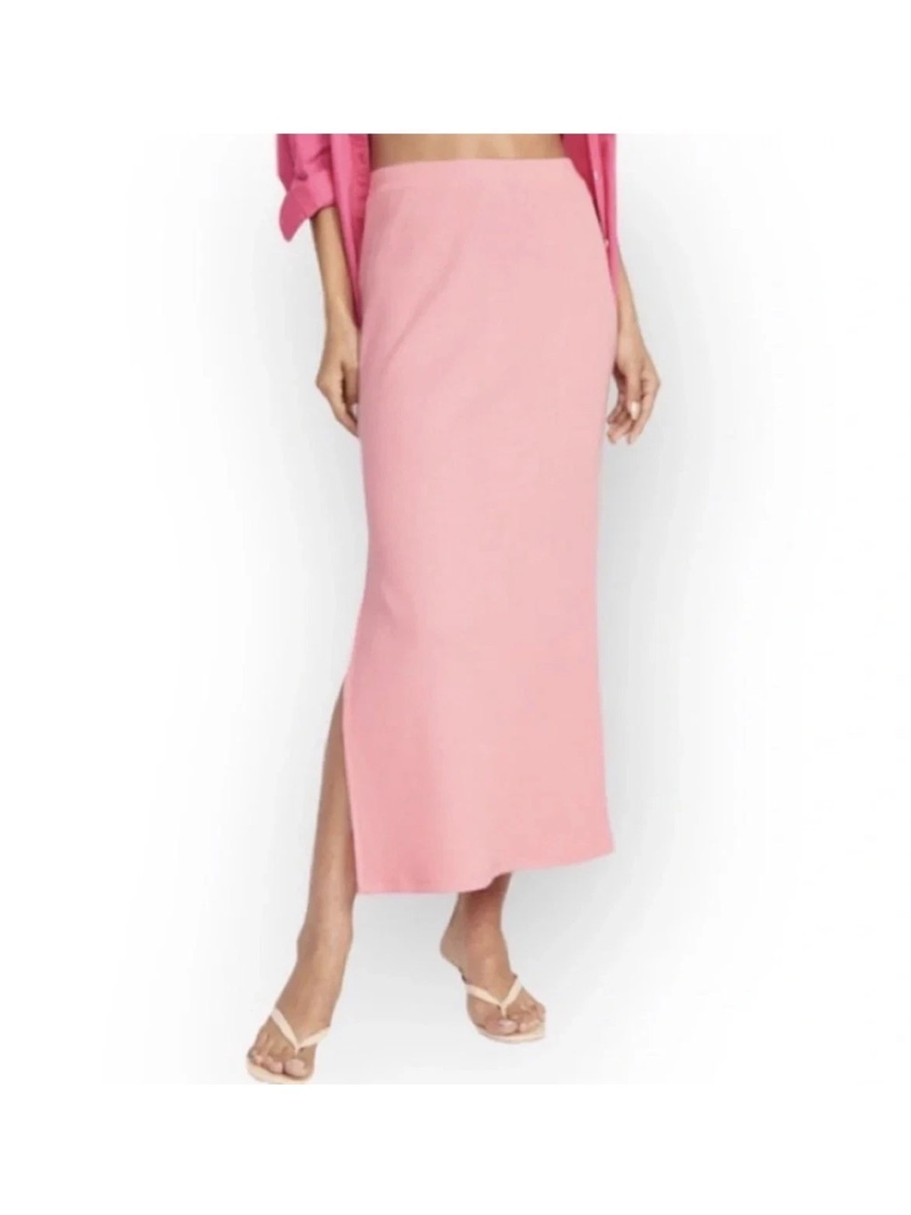 Old Navy Pink Maxi Skirt with Side Slit